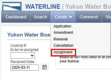 Screenshot of Assignment process